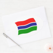 Ovale Sticker pour drapeau de Gambie (Enveloppe)