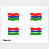 Ovale Sticker pour drapeau de Gambie (Feuille)