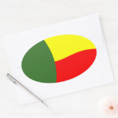 Ovale Sticker pour drapeau du Bénin (Enveloppe)