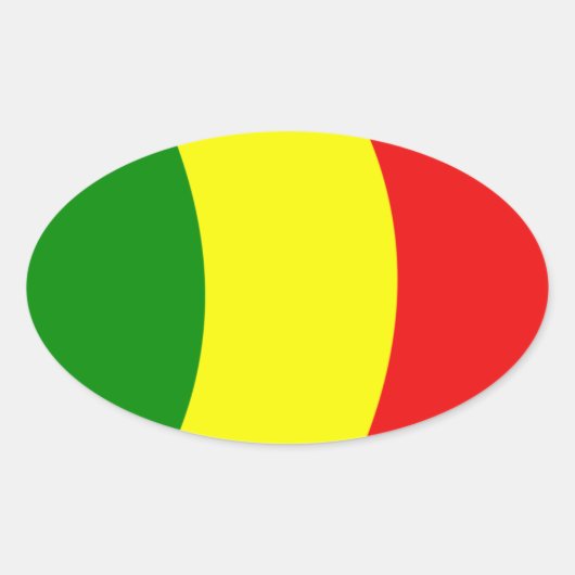 Ovale Sticker pour drapeau du Mali (Devant)