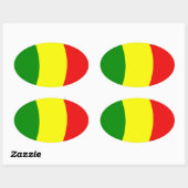 Ovale Sticker pour drapeau du Mali (Feuille)
