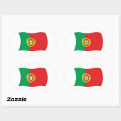 Ovale Sticker pour drapeau du Portugal (Feuille)