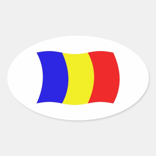 Ovale Sticker pour drapeau du Tchad (Devant)