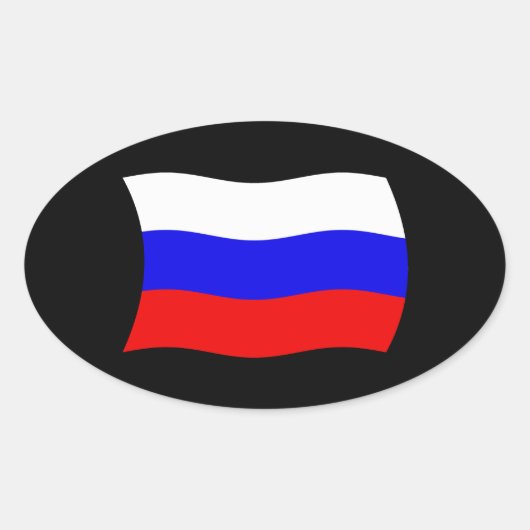 Ovale Sticker pour drapeau russe (Devant)