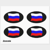 Ovale Sticker pour drapeau russe (Feuille)