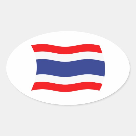 Ovale Sticker pour drapeau thaïlandais (Devant)