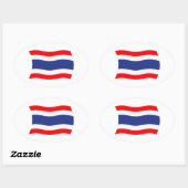 Ovale Sticker pour drapeau thaïlandais (Feuille)