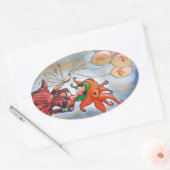 Ovale Sticker pour fille de poisson d'or (Enveloppe)