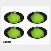 Ovale Sticker pour grenouille grasse (Feuille)