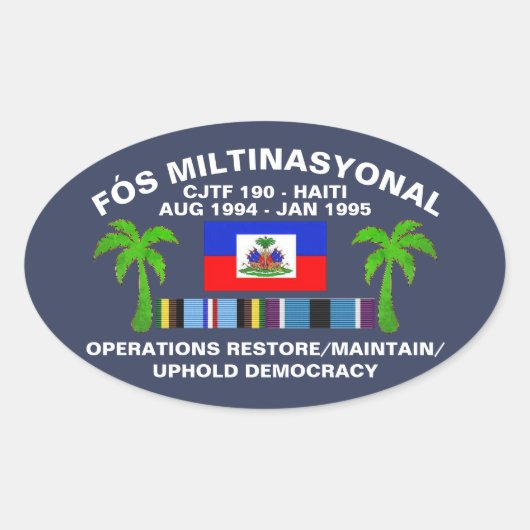 Ovale Sticker pour la démocratie (Devant)