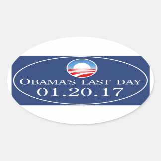 Ovale Sticker pour la Dernière journée 2017 d'Obama