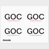 Ovale Sticker pour pare-chocs Charleston — 4 pack (Feuille)