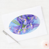 Ovale Sticker pour peinture à la fleur d'Iris (Enveloppe)