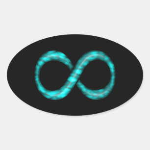 Ovale Sticker pour symbole d'infini bleu turquoise