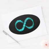 Ovale Sticker pour symbole d'infini bleu turquoise (Enveloppe)