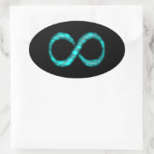 Ovale Sticker pour symbole d'infini bleu turquoise (Sac)