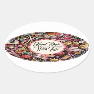 Ovale Sticker pour Tricot à coudre pour l'artisanat