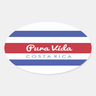 Ovale Sticker Pura Vida Costa Rica