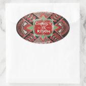 Ovale Sticker PysankyPascha/OEuf de Pâques (Sac)