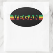 Ovale Sticker Rasta Striped Vegan (Sac)