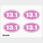 Ovale Sticker rose 13.1 | Sticker en demi-marathon rose (Feuille)