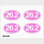 Ovale Sticker rose 26.2 (Sticker Marathon complet) (Feuille)