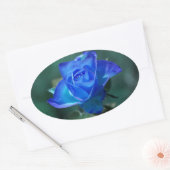 Ovale Sticker Rose bleu (Enveloppe)