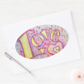 Ovale Sticker rose doux (Enveloppe)