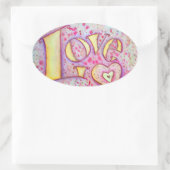 Ovale Sticker rose doux (Sac)