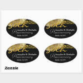 Ovale Sticker Rose du 50e anniversaire (Feuille)