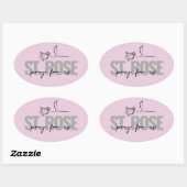 Ovale Sticker Rose St. (Feuille)