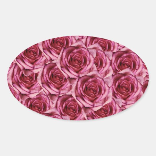 Ovale Sticker Roses Rose (Devant)