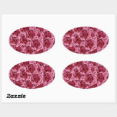 Ovale Sticker Roses Rose (Feuille)