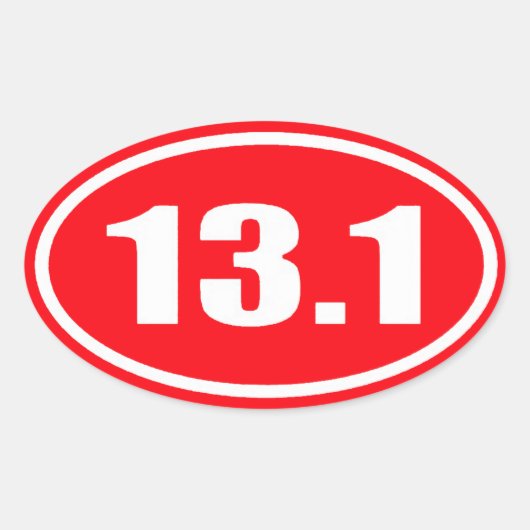 Ovale Sticker rouge 13.1 | Demi-marathon (Devant)