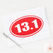 Ovale Sticker rouge 13.1 | Demi-marathon (Enveloppe)