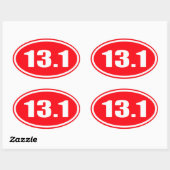 Ovale Sticker rouge 13.1 | Demi-marathon (Feuille)