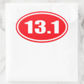 Ovale Sticker rouge 13.1 | Demi-marathon (Sac)