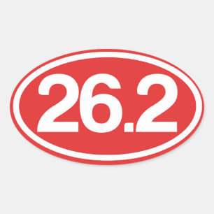 Ovale Sticker rouge 26.2 (Sticker Marathon complet)