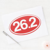 Ovale Sticker rouge 26.2 (Sticker Marathon complet) (Enveloppe)