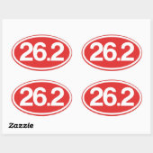 Ovale Sticker rouge 26.2 (Sticker Marathon complet) (Feuille)