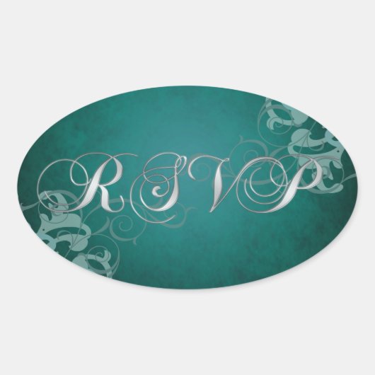 Ovale Sticker Rsvp Turquoise Turquoise Noble (Devant)