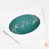 Ovale Sticker Rsvp Turquoise Turquoise Noble (Enveloppe)