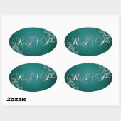 Ovale Sticker Rsvp Turquoise Turquoise Noble (Feuille)