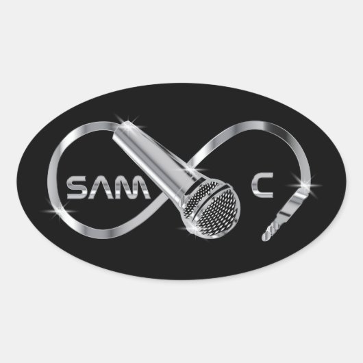 Ovale Sticker SAM C Noir (Devant)