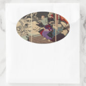 Ovale STICKER SAMURAI et SKULLS (Sac)