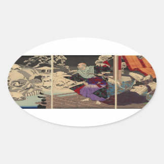 Ovale STICKER SAMURAI et SKULLS