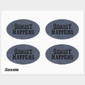 Ovale Sticker Schist Happens (Feuille)