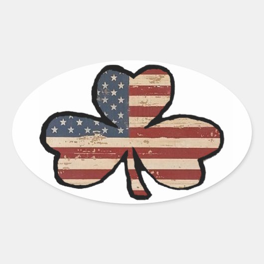 Ovale Sticker Shamrock américain (Devant)
