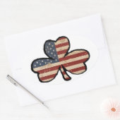 Ovale Sticker Shamrock américain (Enveloppe)