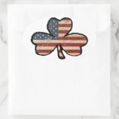 Ovale Sticker Shamrock américain (Sac)